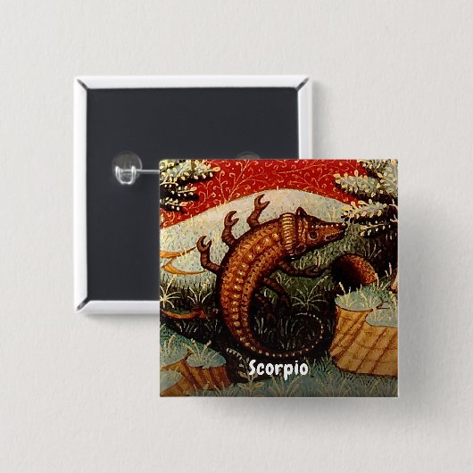 蠍座ザスコーピオン〔占星術の〕十二宮図サイン誕生日 缶バッジ (正面&裏面)