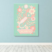 蠍座シナ〔占星術の〕十二宮図パステルドリームズウォールアーツ キャンバスプリント (インサイチュ (ウッドフロア))