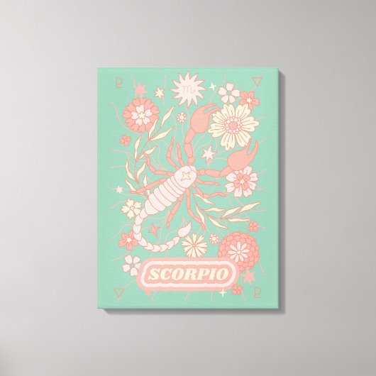 蠍座シナ〔占星術の〕十二宮図パステルドリームズウォールアーツ キャンバスプリント (正面)