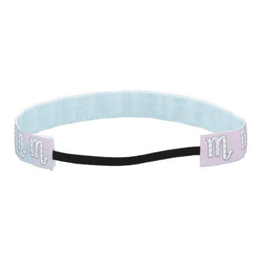 蠍座シンボルのマザーオブパールスタイルデコール アスレチックヘッドバンド (裏面)