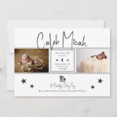 蠍座スター写真ベビー誕生発表 招待状 (正面)