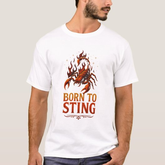 蠍座ゾディアックTシャツ - Born to Sting | 凶暴なさそり座 Tシャツ (正面)