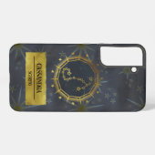 蠍座ダーク〔占星術の〕十二宮図占星術:ブラック&金ゴールド SAMSUNG GALAXYケース (裏面横)