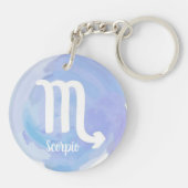 蠍座パーソナライズされた水彩〔占星術の〕十二宮図標識 キーホルダー (裏面)