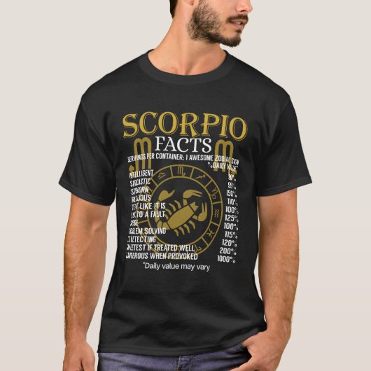 蠍座ファクト〔占星術の〕十二宮図標識 Tシャツ (正面)