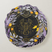 蠍座フローラリースと〔占星術の〕十二宮図記号 ラウンドクッション (裏面)