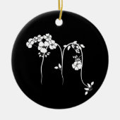 蠍座フローラ〔占星術の〕十二宮図符号ブラック セラミックオーナメント (正面)