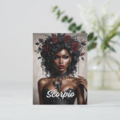 蠍座ブラックウーマンスコーピオンゴシックアート ポストカード (スタンド正面)