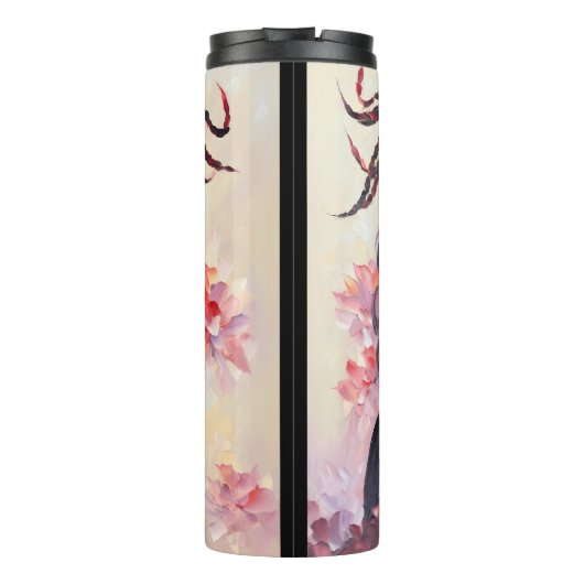 蠍座ブラックウーマンレッドブラック〔占星術の〕十二宮図アート タンブラー (裏面)