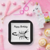 蠍座ブラックスコーピオンスターサインカスタムー ペーパープレート (パーティー)