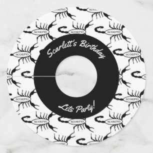 蠍座ブラックスコーピオンスターサインカスタムー ワイングラスタグ