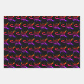 蠍座ブラックスコーピオンスターサインカスタム誕生日 ラッピングペーパーシート (正面3)