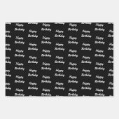 蠍座ブラックスコーピオンスターサインカスタム誕生日 ラッピングペーパーシート (正面2)