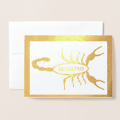 蠍座ブラックスコーピオンスターサインカスタム誕生日 箔カード (封筒付き正面)
