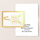 蠍座ブラックスコーピオンスターサインカスタム誕生日 箔カード (ディスプレー)