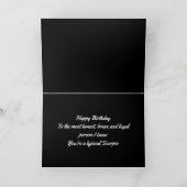 蠍座ブラックスコーピオンスターサインカスタム誕生日 箔グリーティングカード (内側レイダウン)