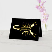 蠍座ブラックスコーピオンスターサインカスタム誕生日 箔グリーティングカード (蘭)