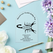 蠍座ブラックスコーピオンスターサインバースデーパーティー アクリル招待状 (インサイチュ (ウェディング))