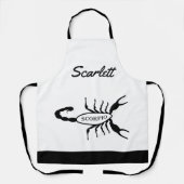 蠍座ブラックスコーピオンスターサイン名前をカスタムする エプロン (正面)