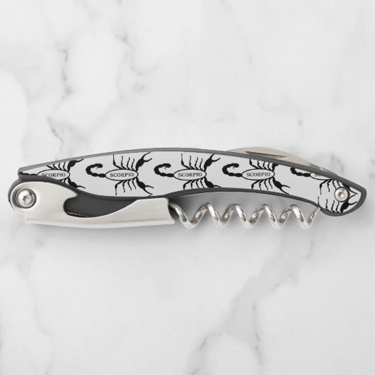 蠍座ブラックスコーピオンスターサイン名前をカスタムする ソムリエナイフ (正面)