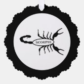 蠍座ブラックスコーピオンスターサイン オーナメントカード (正面)