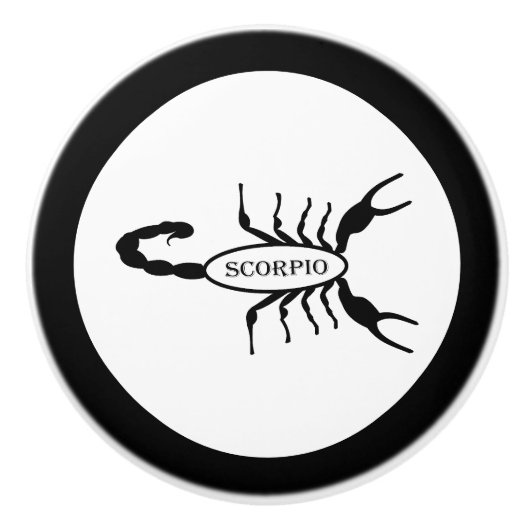 蠍座ブラックスコーピオンスターサイン セラミックノブ (正面)