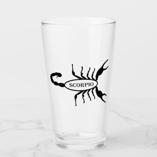 蠍座ブラックスコーピオンスターサイン タンブラーグラス (正面)
