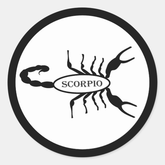 蠍座ブラックスコーピオンスターサイン ラウンドシール (正面)