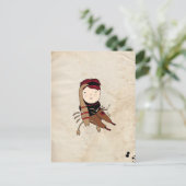 蠍座ボーイ〔占星術の〕十二宮図標識 ポストカード (スタンド正面)