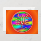 蠍座レインボーカラー〔占星術の〕十二宮図スコーピオン ポストカード (正面/裏面)