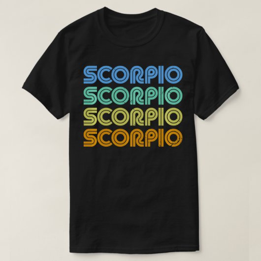 蠍座ヴィンテージレトロ〔占星術の〕十二宮図サイン蠍座ホロスコップ Tシャツ (デザイン正面)
