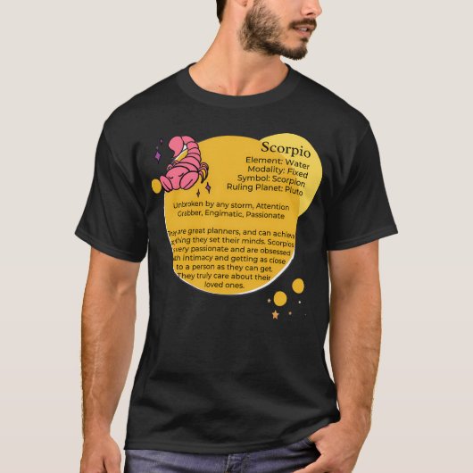 蠍座人格形質 – 蠍座占星術ゾッド Tシャツ (正面)