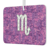 蠍座占星術サインオンピンクデジタル迷彩柄 カーエアーフレッシュナー (左)