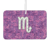 蠍座占星術サインオンピンクデジタル迷彩柄 カーエアーフレッシュナー (正面)