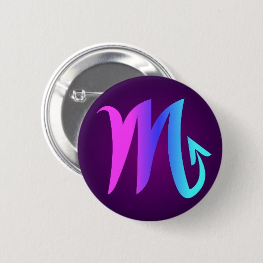 蠍座占星術サインピンクブルーアクアパープル 缶バッジ (正面&裏面)