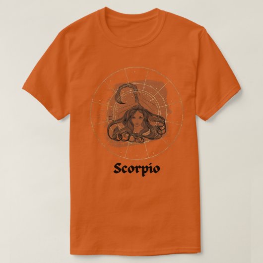 蠍座占星術デザイン Tシャツ (デザイン正面)