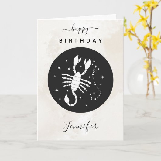 蠍座占星術〔占星術の〕十二宮図スターサイン占星術シック カード (黄色い花)