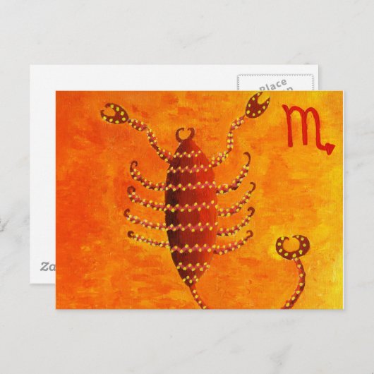 蠍座占星術〔占星術の〕十二宮図スターサイン ポストカード (正面/裏面)