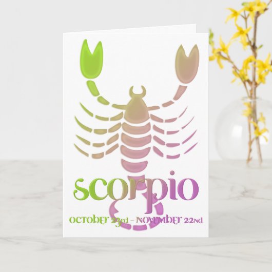 蠍座占星術〔占星術の〕十二宮図誕生日カードd1 カード (黄色い花)