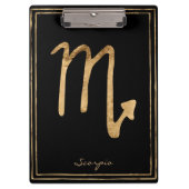 蠍座打撃金ゴールド様式星占い記号 クリップボード (正面)