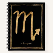 蠍座打撃金ゴールド様式星占い記号no ノートブック (正面)