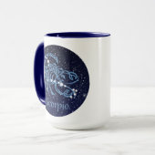 蠍座星座と星付き〔占星術の〕十二宮図サイン マグカップ (正面左)