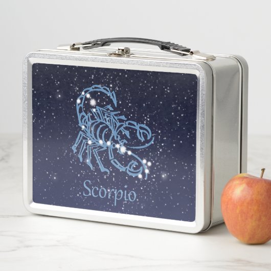 蠍座星座と星付き〔占星術の〕十二宮図サイン メタルランチボックス (インサイチュ)
