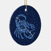 蠍座星座と〔占星術の〕十二宮図サイン（星あり） セラミックオーナメント (右)