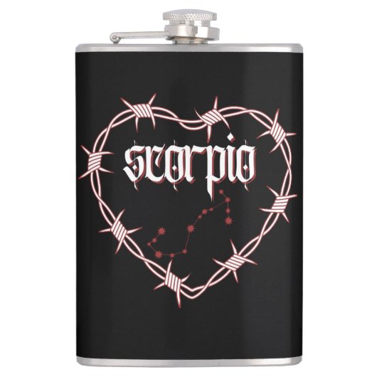 蠍座星座ゴシックダーク天エギー フラスク (正面)