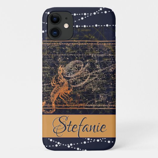 蠍座星座ダークブルー Case-Mate iPhoneケース (裏面)