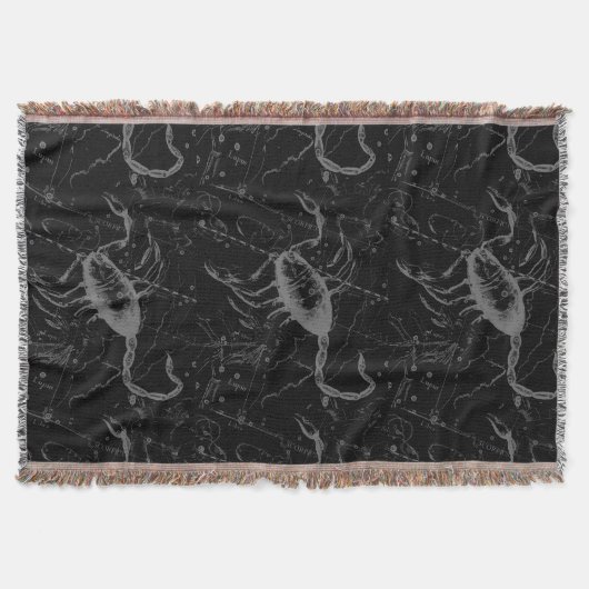 蠍座星座ヘベリアス1690オンブラック スローブランケット (正面)