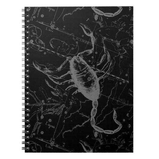 蠍座星座ヘベリアス1690オンブラック ノートブック (正面)