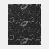 蠍座星座ヘベリアス1690オンブラック フリースブランケット (正面)