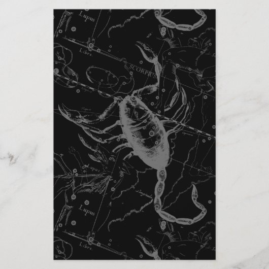 蠍座星座ヘベリアス1690オンブラック 便箋 (正面)
